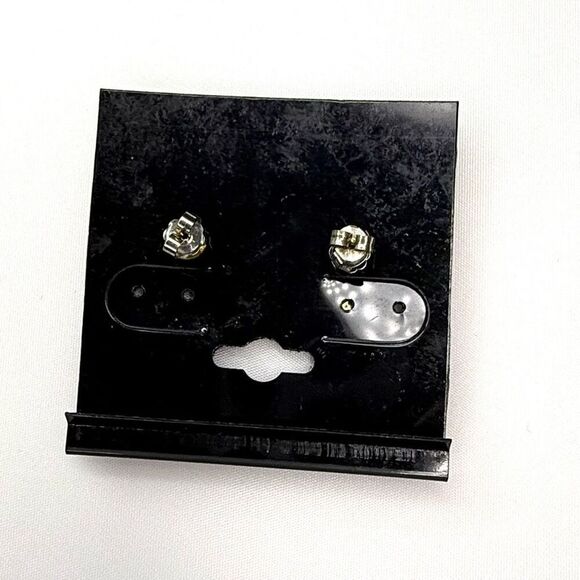 Vintage Gold Cockatiel Earrings – Enamel Bird Studs – 1” Long on Card - Picture 3 of 4